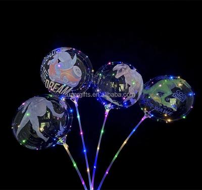 China Toy Uzer New Arrival 20 inch Gift Printed Dinosaur Bobo PVC LED Clear Plastic Balloons for sale