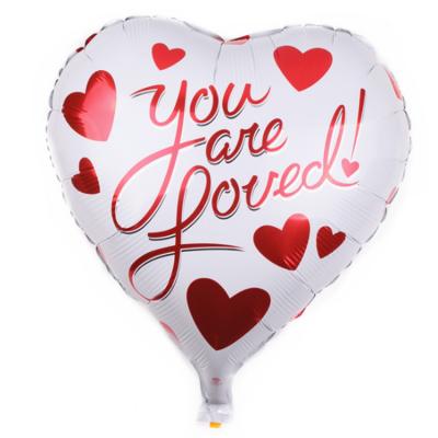 China Gift Toy 18 Inch Balloons I LOVE YOU Valentines Day Wedding Decorations Party Supplies Heart Shape Foil Globos Balloons for sale