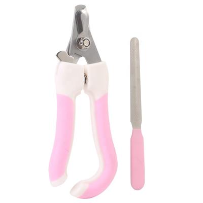 China Viable Color Stainless Steel Dog Nail Crusher Pet Nail Claw Clippers Grooming Cutter for sale