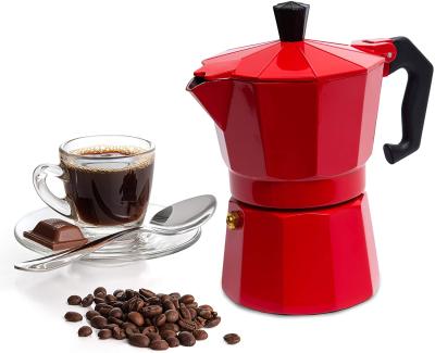 China 300ml 6cups Stovetop Espresso Coffee Maker Viable Aluminum Express Moka Pot For Italian Style for sale