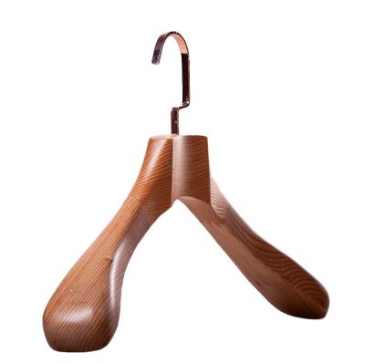 China OEM Eco-friendly Material Logo Wood Large Coat Hangers Custom Made Luxury Personalized With Wide Shoulder for sale