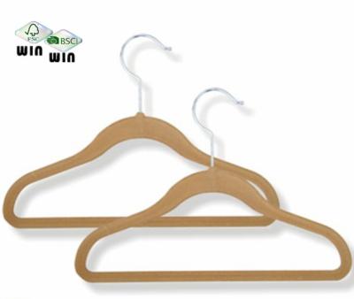 China 2021 Wholesale Hot Eco-friendly Material Velvet Kids Clothes Hangers Kids Clothes Hangers for sale