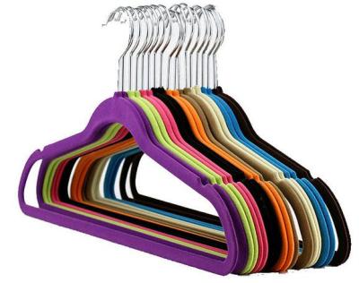 China Eco - Friendly Black Pink Wholesale Assembled Velvet Hangers Men Hanger With Notch for sale