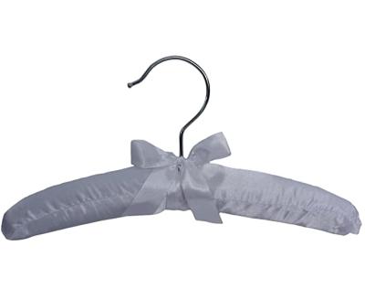 China Traditional Soft Fabric Thick Foam Display Silk Satin Padded Baby Clothes Hangers for sale