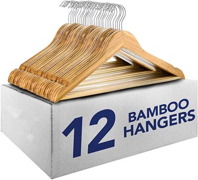 China Traditional Rated Eco Friendly Wholesale Custom Natural Bamboo Coat Hanger Supplier for sale