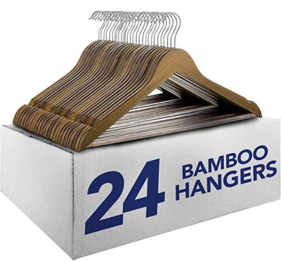 China 2021 hot sale factory traditional eco-friendly bamboo hangers for coat for sale