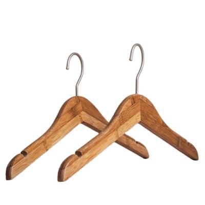 China 2021 Minimalist Wholesale Cheap Price Free Sample Bamboo Garment Pants Hanger With Clips for sale