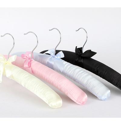 China China Hanger Factory Wholesale Modern Satin Padded Dress Coat Jacket Clothes Brass Bridal Wedding Hangers for sale