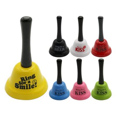 China China Factory Wholesale Custom Cute Logo Handle Desk Bell Kiss Call Bell Party Toy Ring For Hand Bell for sale