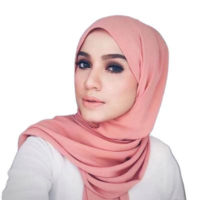 China Hot Sale 78 Colors Fashion Malaysia Hijab Georgette Bubble Chiffon Scarf Plain Solid Color Islam Muslim Wrap Shawl for sale