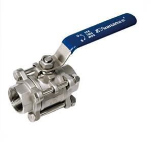 China Sanitary Stainless Steel Valves 3PCS Threaded Ball Valve DN15 ~ DN100 1