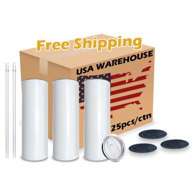 China Sustainable USA warehouse double wall sublimation blanks mugs 15 oz 12 oz 22 oz 30 oz 20 oz skinny sublimation tumblers for sale