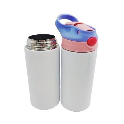 China American Style Portable Sublimation Water Bottle Stainless Steel White Small Vacuum Kids Tumbler With Straw  Sublimation Kids Tumbler for sale