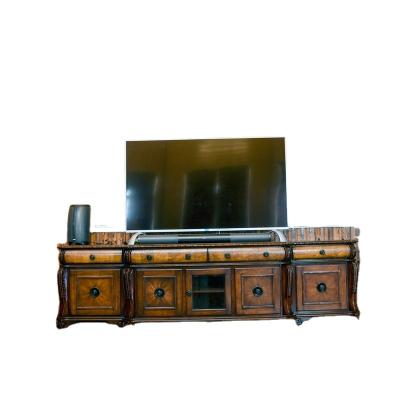 China From Factory Low MOQ Cheap Living Room Furniture Atique TV Cabinet Demountable Classic Large TV Cabinet Solid Wood Commercial Furniture for sale