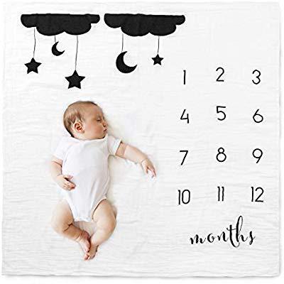 China PORTABLE Decorative Photography Prop Milestone Baby Blanket Cotton for sale