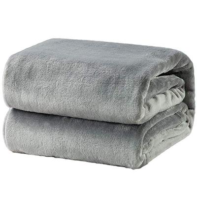 China Coral Blanket Cozy Plush Microfiber Solid Blanket Mink Blanket Anti-pilling Best Quality Flannel for sale