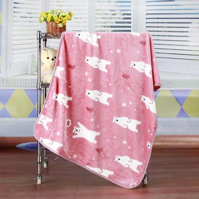 China Custom Sublimation High Quality Flame Retardant Logo Moving Baby Knitted Blanket for sale