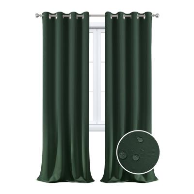 China 100% Warm Current Ready Blackout Polyester Blackout Solid Waterproof Grommet Window Curtain Wholesale And Retail For Living Room for sale