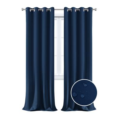 China 100% Warm Current Ready Blackout Polyester Blackout Solid Waterproof Grommet Window Curtain Wholesale And Retail For Living Room for sale