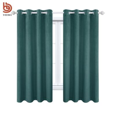 China 100% Warm Current Ready Blackout Polyester Blackout Wholesale And Retail Waterproof Fleece Grommet Solid Window Curtain For Living Room for sale