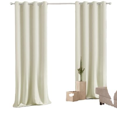 China 100% Warm Current Ready Blackout Polyester Blackout Solid Waterproof Grommet Window Curtain Wholesale And Retail For Living Room for sale