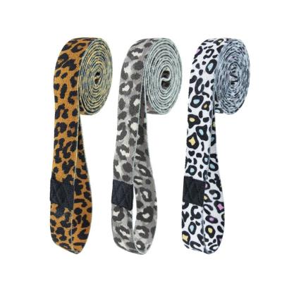 China High Elasticity Leopard High Resistance With Yoga Stretching Aid With Bare Back Bodybuilding Toning Tension Belt for sale