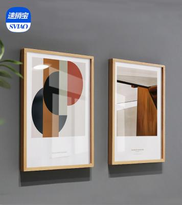 China sviao Low Price Recycled Beech Wood Frame Picture Frame Sign Holder High Quality Wooden Acrylic For Menu Promotion Advertising for sale