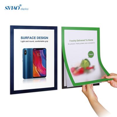 China Any Place That Needs Display A Yellow Poster, Green And Blue Color A4 Magnet PVC Wall Mount Sign Holder Poster Picture Display Waterproof Frame for sale