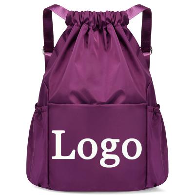 China JIANUO Custom Drawstring Backpack Waterproof Wholesale Cheap Logo Drawstring Bag for sale