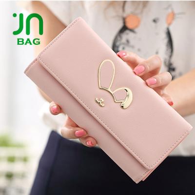 China JIANUO promotional long wallets women cheap ladies waterproof pu leather wallet for sale