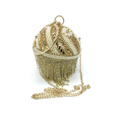 China JIANUO Polyester Wedding Party Bags Round Clutch Bag Evening For Woman Ball Shape Clutch Bag for sale