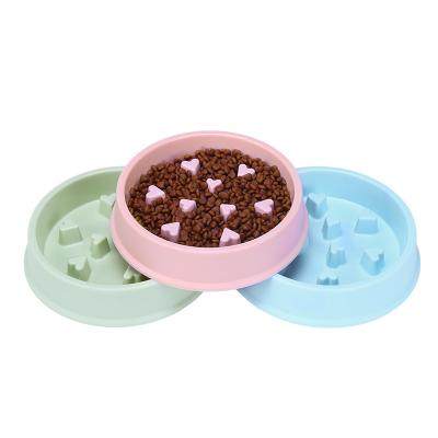 China Factory Direct Sales Sustainable Pet Supplies Anti-Clog Plastic Thickened Slow Feeder Dog Bowl for sale