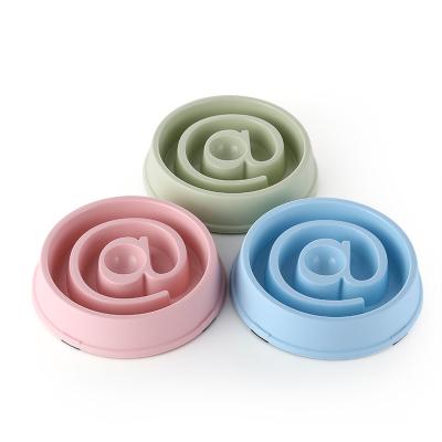 China Factory Wholesale New Style Slow Viable Dog Food Bowl @shape Color Boxed Anti-Clog Pet Bowl for sale