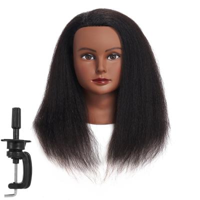 China Straight Free Main Material Practice Doll Stand Clamp Wave Head 100% Hair Mannequin Real Hair Training Mannequin For Wig Display for sale