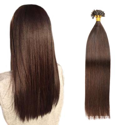 China 10A Silky Straight Unprocessed Red Hair Pre Bonded Double U Pulled Keratin Tip Hair Extension For Black Women for sale