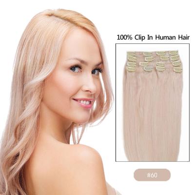 China Straight Human Hair 24 Clip 7 Inch Pieces 100g Set Two Color Mix Hair Wig Cut Hair Wigs for sale