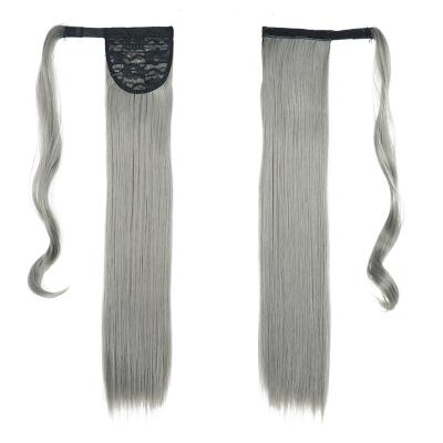 China U-Tip Straight Hair Brown Gray 613 Long Ponytail Clip In Hair Extensions Synthetic Hair Wigs for sale