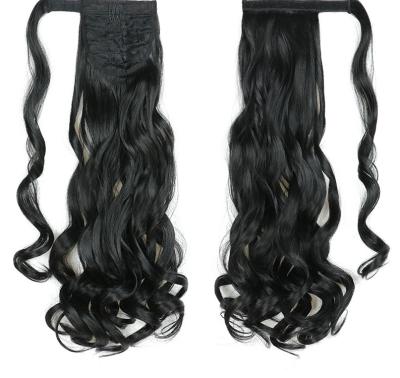 China X-Ring Hair Wrap Around Curly Ponytail Ponytail Clip In 22 Inch Synthetic Hair Extensions Wigs for sale