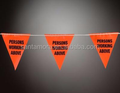 China Triangle Or Rectangle Or Customized Shape Traffic Safety Flag PVC Buntig Warning Device for sale