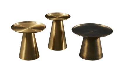 China Bronze Glanz Nordic Coffee Table Glamour Glanz Bürste Bronze Edelstahl Basis zu verkaufen