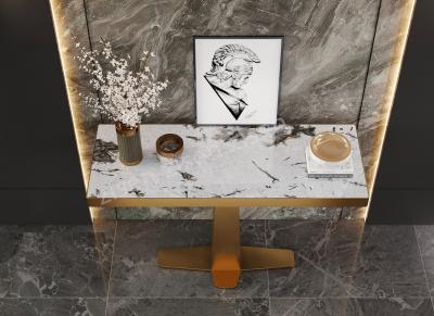 Cina Sopfisticato Gold Marble Top Console Tabella 760mm Altezza Contemporanea in vendita