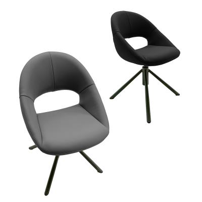 China Elegante moderne stoelen met 360° draaiend siliconen leer Te koop