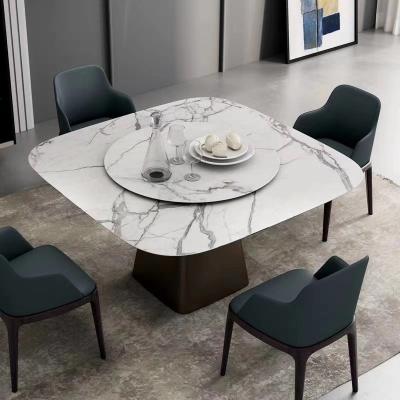 China Factory Sale Commercial Furniture Sintered Stone Modern Dining Table Luxury Dining Table Set for sale