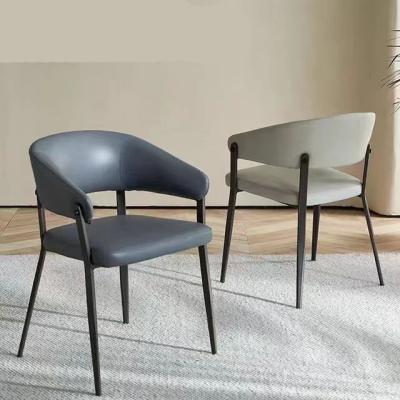 China Modern Upholstered Chairs Metal Leg Nordic Style Dining Chair Leather for sale