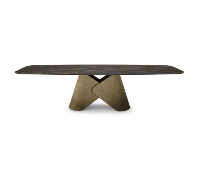 China Italia Diseño Mesa de comedor con mármol Cerámica Muebles de salón de la parte superior Mesa de comedor inteligente de mármol en venta