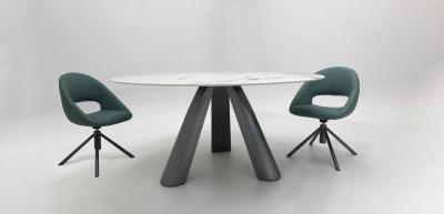 China Conjuntos de mesa de comedor de lujo al por mayor con techo de mármol blanco y 6 sillas en venta