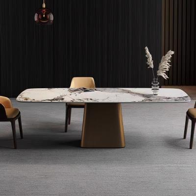 China Modernes Design Wohnzimmer Zuhause Möbel Marmor Top Sinterstein Keramik Marmor Esstisch Set zu verkaufen