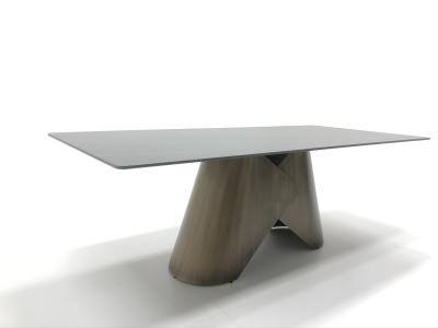 China Italiaanse moderne eettafel rechthoekige 8 zitplaatsen Metalen steen Luxe marmeren eettafel Te koop