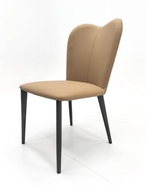 China Dining Chair Family Use Dinning Room Furniture Metal Legs Restaurant PU Leather Dining Chair for sale