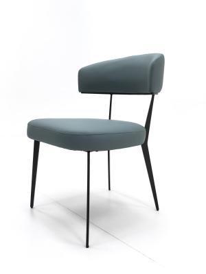 China Modern restaurantmeubilair gepoleerde stoelen PU leer eetstoelen met metalen frame Te koop